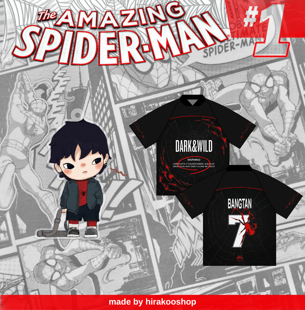[PREORDER] BUNDLE DARK & WILD X SPIDERMAN OVERSIZE JERSEY + SPIDEYKOO KEYCHAIN