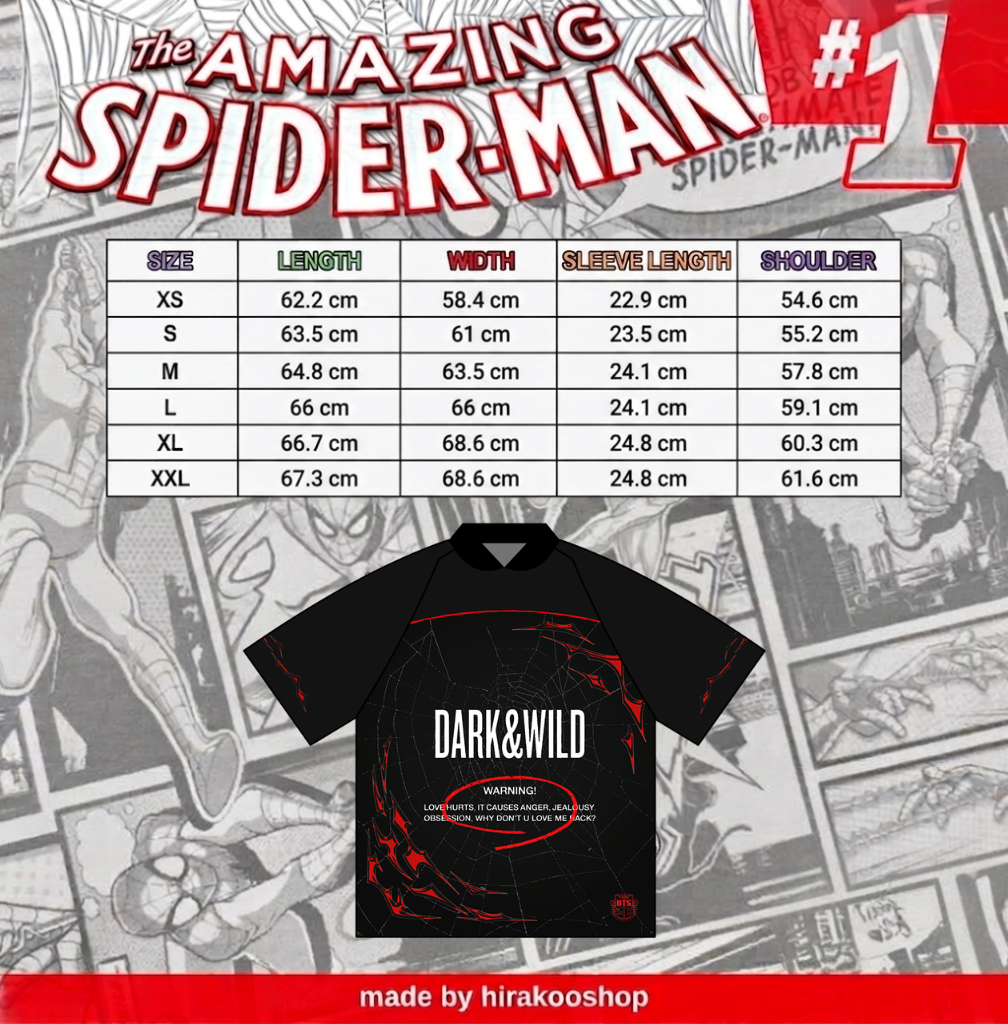 [PREORDER] BUNDLE DARK & WILD X SPIDERMAN OVERSIZE JERSEY + SPIDEYKOO KEYCHAIN